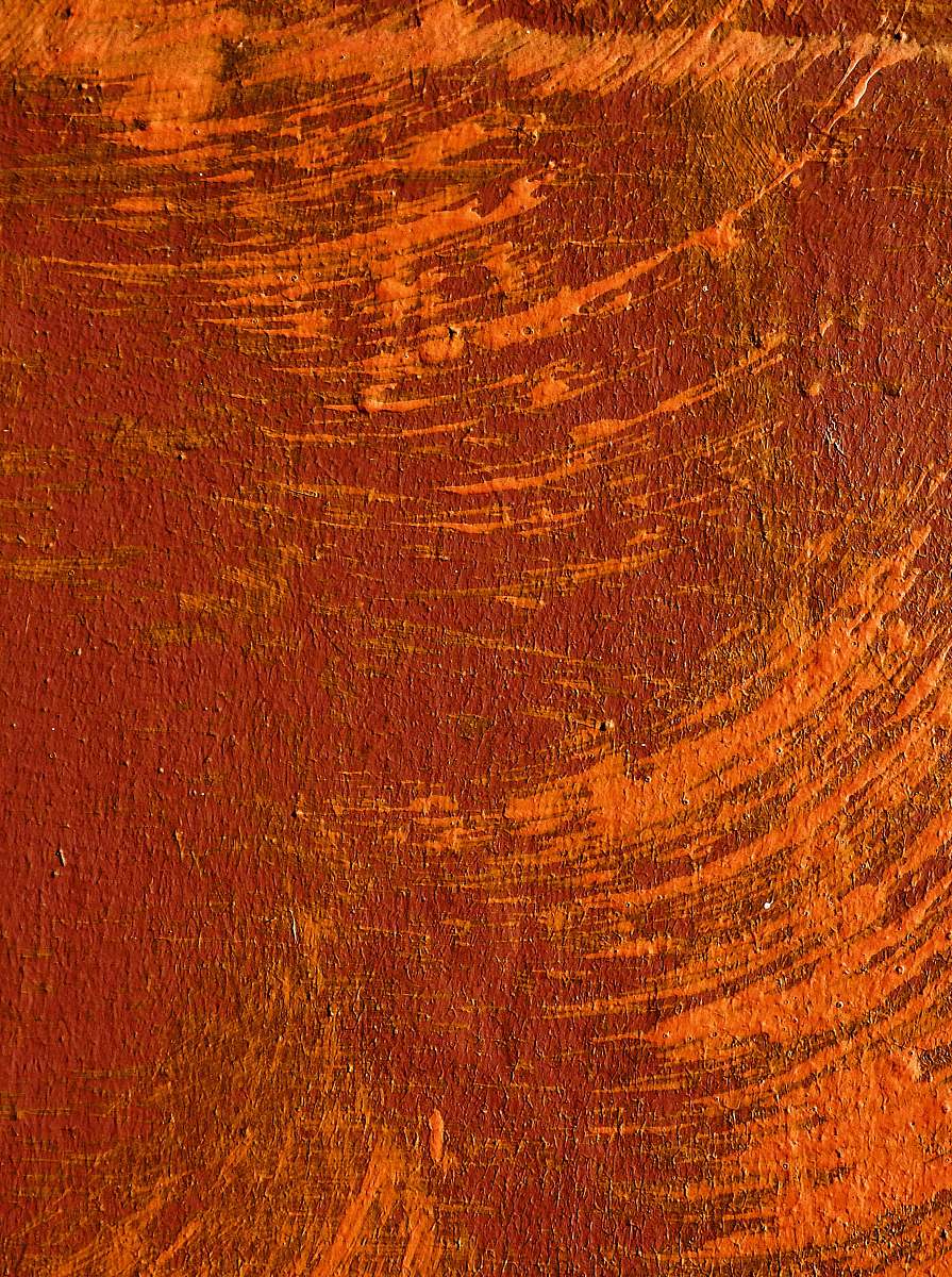 modern art red and orange wall brown